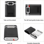 Shanrya DIY güç bankası, Cep telefonları Için USB arayüzlü Harici şarj cihazı (Siyah) thumbnail 2