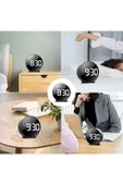 Plentiful Yuvarlak Siyah Dijital LED Masa Saati USB Güç Saat Erteleme Modern Saat - 8