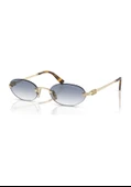Miu Miu Logo A54S ZVN80O Gold-Light Blue Kadın Güneş Gözlüğü - 1