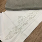 Beyaz iş li Çift Kişilik Nevresim Takımı -6 parça - 4