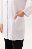 Adiantum Kadın Doktor Öğretmen Laboratuvar Önlüğü - Beyaz, Uzun Kollu, Rahat Kesim thumbnail 3