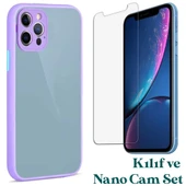 Apple iPhone 12 Pro Max Uyumlu Montreal Kılıf Ve Nano Cam Ekran Koruyucu Set Lila thumbnail 1