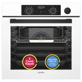 Simfer 11 Fonksiyon Steam Master Beyaz 3'lü Ankastre Set (8245 Fırın - 3654 Ocak - 8739 Davlumbaz) - 2