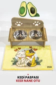 Pati Mama Kabı Kedi Köpek Suluk Mamalık, Paspas ve Avokado Kedi Nanesi Hediye - 1