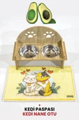 Pati Mama Kabı Kedi Köpek Suluk Mamalık, Paspas ve Avokado Kedi Nanesi Hediye - 5