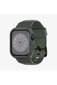 Apple Watch Seri (45mm / 44mm) Kılıf, Spigen Rugged Armor Pro Military Green - 2