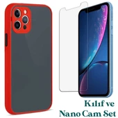 Apple iPhone 12 Pro Uyumlu Montreal Kılıf Ve Nano Cam Ekran Koruyucu Set Kırmızı thumbnail 1
