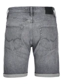 JACK JONES Erkek Likralı Siyah Kot Şort 12269612 - 2