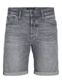 JACK JONES Erkek Likralı Siyah Kot Şort 12269612 - 1