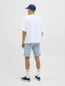 JACK JONES Erkek Likralı Siyah Kot Şort 12269612 - 6