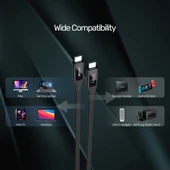 UNITEK USB4 THUNDERBOLT KABLO 0.8MT 40GBPS, 8K&60Hz,100W (C14100BK-0.8M) - 4