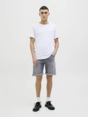 JACK JONES Erkek Likralı Siyah Kot Şort 12269612 - 5