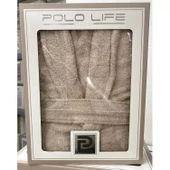 Polo Life Kutulu %100 Pamuk Tek Bornoz Şalyaka-Bej (XL Beden) - 2