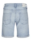JACK JONES Erkek Likralı Siyah Kot Şort 12269612 - 2
