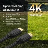 UNITEK HDMI2.0 KABLO 1.5MT 4K&60Hz (C11079BK-1.5M) - 3