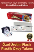 Premium Kaliteli Eğlence Hobi Çizilmeye Dayanıklı Silinebilir Büyük Boy Flash Plastik Okey Takımı - 1