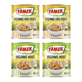 Tamek Haşlanmış Kuru Fasulye - Nohut 800 gr 4 lü Karma Paket - 1