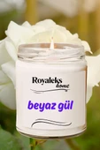 Doğal Özel Seri Kokulu Dekoratif Kavanoz Mum 210 cc - Beyaz Gül - RYL - 3