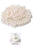 250 gram 16mm Krem Renk Plastik İnci Boncuk Çanta ve Takı Yapım Boncuğu (~85 adet) - 2