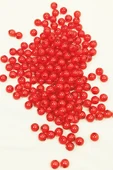 Yuvarlak Boncuk İçten Boncuklu Bileklik Çanta Boncuğu 8 mm 50 gr Kırmızı - BNC473 - 1