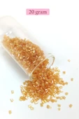 Kesme Cam Boncuk 2mm - 20 Gram - Şeffaf Altın -BNC318 - 1