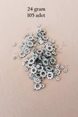 Oya Abiye Bileklik Kolye Pleksi Metalik Plastik Pul Gümüş Renk 24 gram 105 adet - BNC561 - 1
