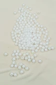 Yuvarlak Boncuk İçten Boncuklu Bileklik Çanta Boncuğu 8 mm 50 gr Beyaz - BNC470 - 1