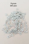 Oya Abiye Bileklik Kolye Pleksi Metalik Plastik Pul Gümüş Renk 8 gram 100 adet - BNC516 - 1