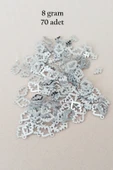Oya Abiye Bileklik Kolye Pleksi Metalik Plastik Pul Gümüş Renk 8 gram 70 adet - BNC513 - 1
