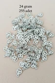Oya Abiye Bileklik Kolye Pleksi Metalik Plastik Pul Gümüş Renk 24 gram 255 adet - BNC585 - 1