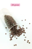 Dökme Cam Kum Boncuk (8/0) 3 mm - 20 Gram - Şefaff Alacalı Kahve - BNC172 - 1