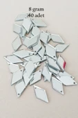 Oya Abiye Bileklik Kolye Pleksi Metalik Plastik Pul Gümüş Renk 8 gram 40 adet - BNC517 - 1
