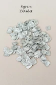 Oya Abiye Bileklik Kolye Pleksi Metalik Plastik Pul Gümüş Renk 8 gram 130 adet - BNC507 - 1