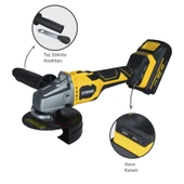 RTX3060 Şarjlı Avuç Taşlama Makinası Kömürsüz 125mm 2x4AhPlus Çift Akü Hızlı Şarj X-Lion - Akü Dahil - 4