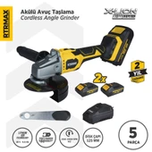 RTX3060 Şarjlı Avuç Taşlama Makinası Kömürsüz 125mm 2x4AhPlus Çift Akü Hızlı Şarj X-Lion - Akü Dahil - 1