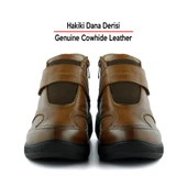 Erkan Saçmacı Lawine Taba Hakiki Dana Derisi Fermuarlı Cırt Cırtlı Bot - 4