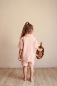 Yaprak Nakışlı Polo Yaka Şortlu Takım - 5