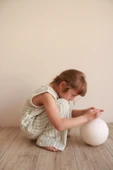 Yeşil Çizgili Asimetrik Cepli Müslin Takım - 7