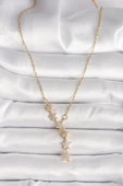 316L Çelik Gold Renk Zincir Zirkon Taşlı Yıldız Model Kadın Kolye - TJ-BKO9903 - 2