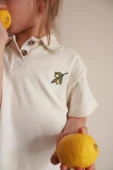 Zeytin Nakışlı Polo Yaka Şortlu Takım - 7