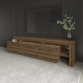 İNARCH DİZAYN Beliz Led Işıklı Tv Ünitesi, Tv Sehpası, Raflı, Antik Ceviz - 6