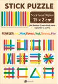Stick Puzzle Eğitici Ahşap Çubuk Seti  12 Parça Renkli Şekil Oyunu - 2