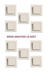 Schneider Asfora Krem Anahtar 10 Adet - Çerçeveli - 1