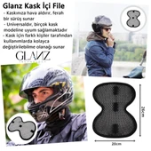 Glanz Kask İçi Ped, Nefes Alabilir File Cırtlı İç Astar, Yıkanabilir Tekrar Kullanıma Uygun Ped - 4