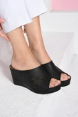 Albishoes Kadın Dolgu Topuk 7,5 cm Hafif Rahat Anatomik Kadın Günlük Terlik Gün Boyu Rahat Kullanım - 1