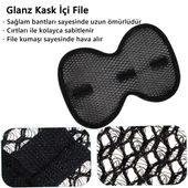 Glanz Kask İçi Ped, Nefes Alabilir File Cırtlı İç Astar, Yıkanabilir Tekrar Kullanıma Uygun Ped - 3