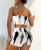 Kadın Büzgü Detay Askılı Crop Mini Tayt Ikili Takım thumbnail 2