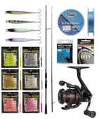 YekOutdoor Arrow Worm LRF Seti Okuma Psycho Stick Game 198cm Ex-Fast 0.5-3.5gr 2 Parça Olta Kamışı&Okuma Ceymar HD CHD-1000A 7+1BB Olta Makinesi - 1