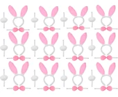 Pembe Tavşan Kostüm Seti – Taç Ponpon Kuyruk 12 li Paket - 1