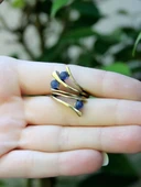 Doğal Taş 3'lü Apatit Doğal Taşlı Ayarlanabilir Kadın Yüzük euy66ap thumbnail 3